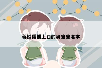 蒋姓朗朗上口的男宝宝名字