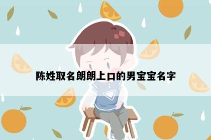 陈姓取名朗朗上口的男宝宝名字