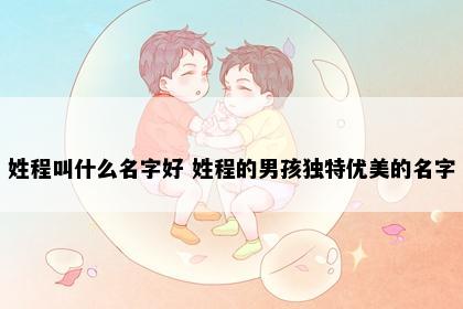 姓程叫什么名字好 姓程的男孩独特优美的名字