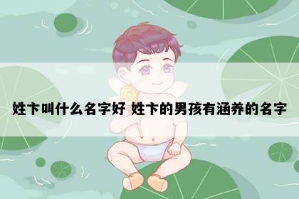 姓卞叫什么名字好 姓卞的男孩有涵养的名字