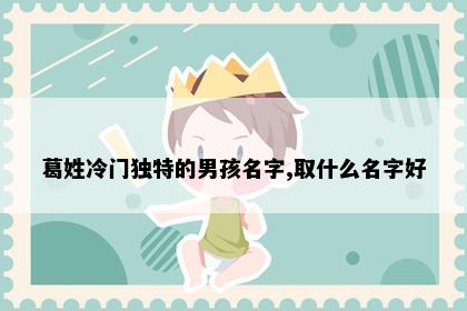 葛姓冷门独特的男孩名字,取什么名字好