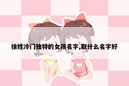 徐姓冷门独特的女孩名字,取什么名字好