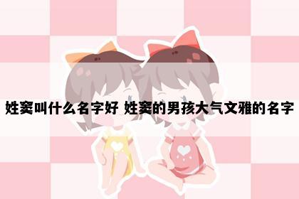 姓窦叫什么名字好 姓窦的男孩大气文雅的名字