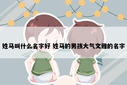 姓马叫什么名字好 姓马的男孩大气文雅的名字