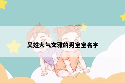 吴姓大气文雅的男宝宝名字