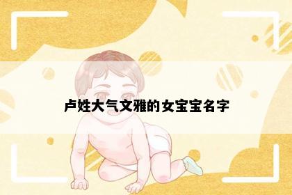 卢姓大气文雅的女宝宝名字
