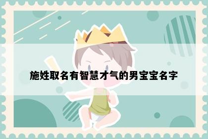 施姓取名有智慧才气的男宝宝名字