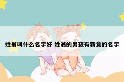 姓翁叫什么名字好 姓翁的男孩有新意的名字